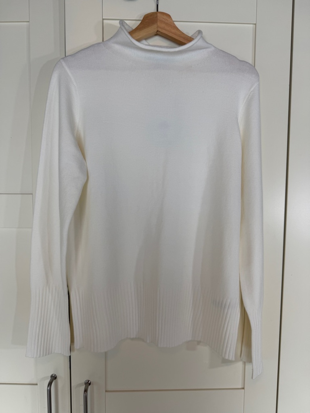 French Connection White Knit Top with Black Label